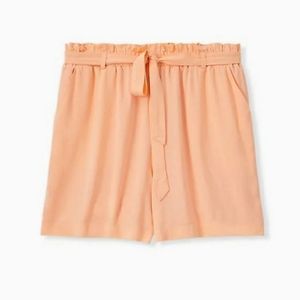 Torrid Pastel Orange Paperbag Casual Tie Waist Shorts Size 2